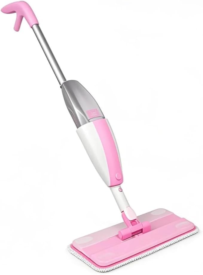 Kids Spray Mop,Fun & Functional Toddler Cleaning Set,Real Working Mop for Floors,Pretend Play โ Includes Spray Bottle, 2 Washable Microfiber Pads, Montessori Kids Cleaning Toy Set -Pink