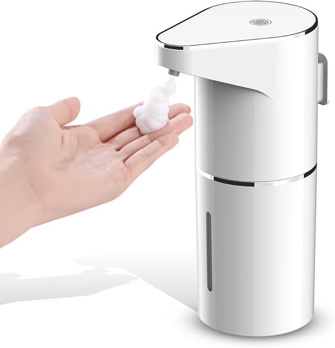 Automatic Foaming Soap Dispenser, 12oz/350ml Hand Soap Dispenser with 3levels Adjustable, Type-C Rechargable & Self Clean Touchless Soap Dispensers for Kitchen Bathroom Hotels