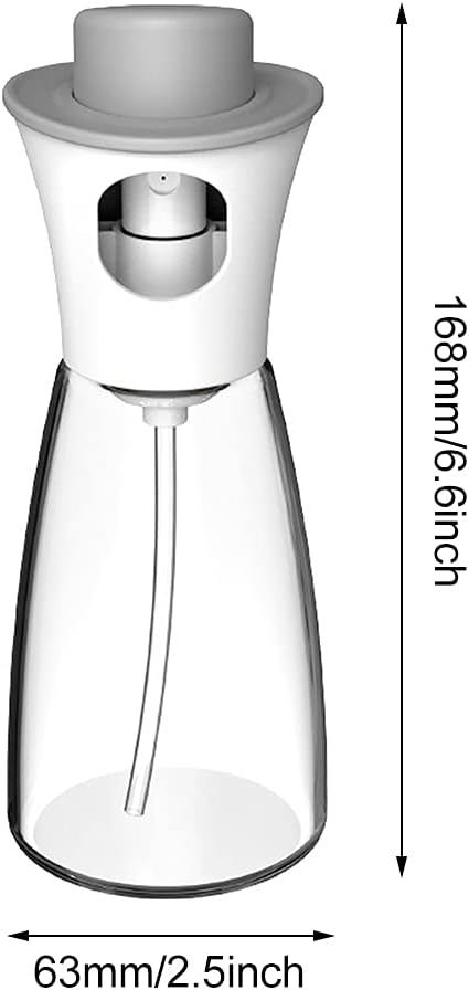 180ml Oil Sprayer Glass Oil Dispenser Bottle Spray Lemon Juice Sprayer for Cooking, Salad, Baking,Cleaning, Plants(White)