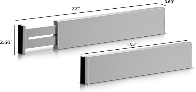 6-Pack Drawer Dividers, 2.6 Inches High, Gray
