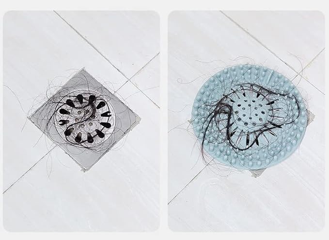 Shower Drain Hair Catcher - 5 Pack Anti-Slip TPR Silicone Drain Covers for Bathroom Tub Sink