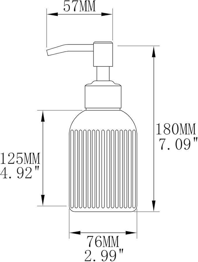 16 OZ Orange Glass Soap Dispenser,Clear Orange Stripe Bathroom Hand Soap Dispensers with Stainless Steel Bronze Pump, Kitchen Hand Soap Dispenser with Oil Rubbed Bronze Pump