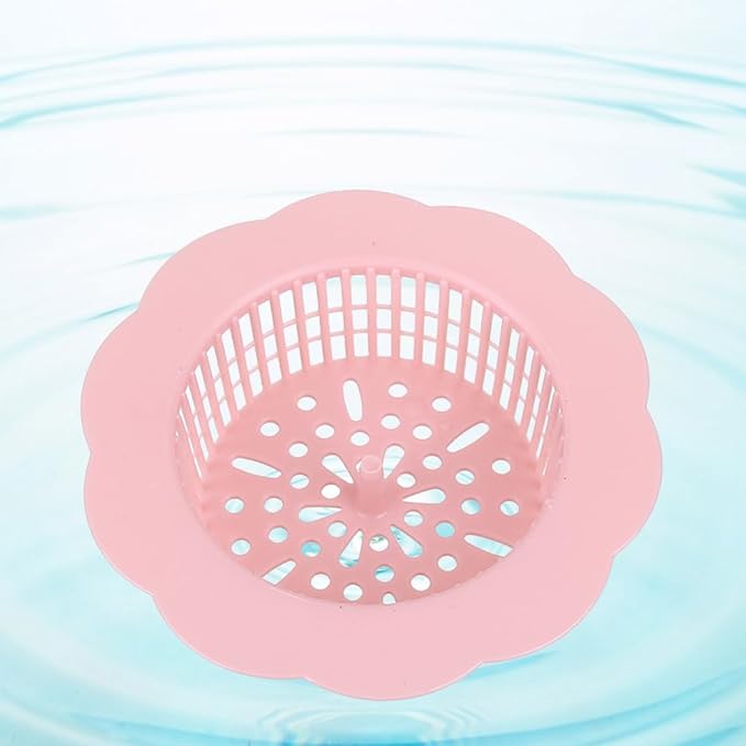 jojofuny Kitchen Sink Filter with Handle Flower Design Hair Catcher and Anti-Clogging Floor Drain Filter for Bathroom and Kitchen 4.17X4.17X1.18 Inches Easy Clean
