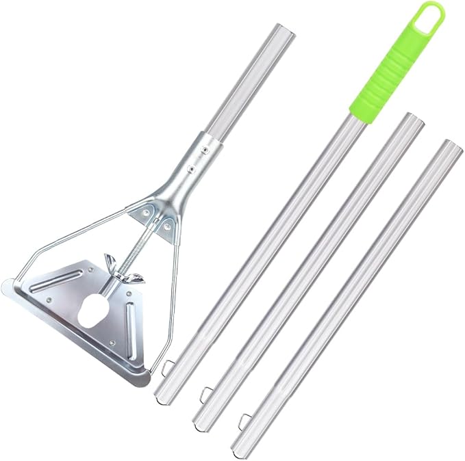 BeiLan Mop Handle Commercial Heavy Duty - 57 Inch Industrial Metal Mop Stick Replacement for Floor Cleaning - Professional Mops Head Replacement Holder