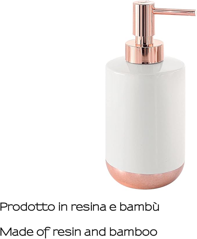 Gedy G-Rita, Dimensions and Weight: 17 x 7 x 7 cm & 0.23 kg, Ceramic Bathroom Soap Dispenser, White Finish, R&S Design, 2 Year Warranty, Unica