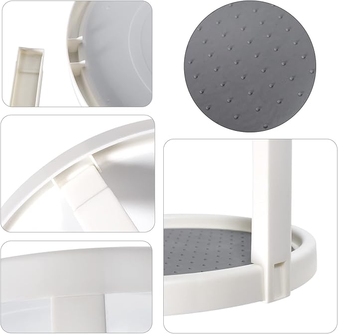 Lazy Susan Organizer, 2 Tier Non Skid Spice Rack Turntable,360 Degree Rotating Seasoning Organizer, 10-Inch Spinning Organizer for Pantry Cabinet, Kitchen, Countertop, Vanity Display Stand