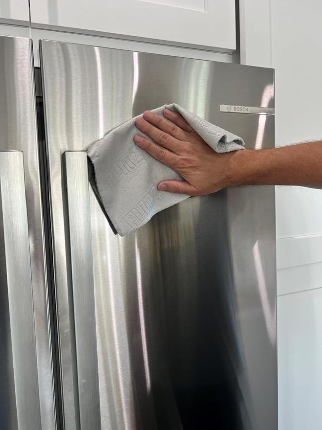 Flitz Tear Away Microfiber Towel Roll (30 Sheets) - USA-Made 12" x 12" Cloth Paper Towels - Reusable & Washable Ultra Absorbent Cleaning Cloth Roll for Cars, Kitchens, Appliances - Grey (1 Pack)