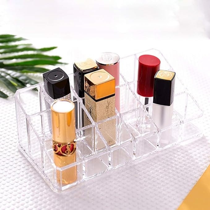 Lipstick Holder 18 Spaces Lipgloss Organizer, 3 Rows, Multi Level