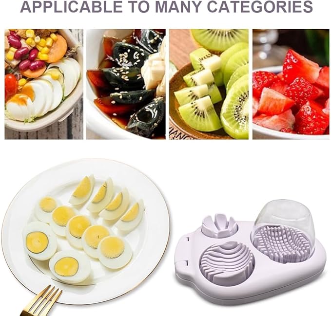 1 Pcs Heavy Duty Egg Slicer with 3 Cutting Modes, Stainless Steel Egg Cutter for Hard Boiled Eggs, Strawberry, Grape, Mushroom, Kitchen Dicer Tool, Send Goods From Local Warehouse