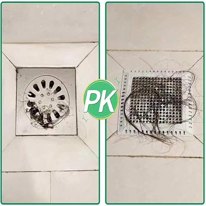 Hair Catcher/Drain Strainer/Shower Drain Cover for Bathroom Floor Drain, Stainless Steel and Silicone (2pack,4.9 inch) (Black)