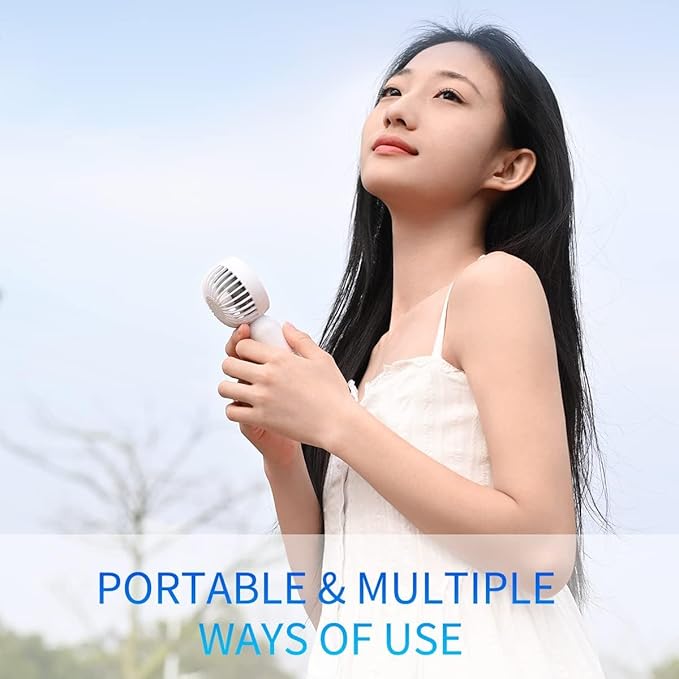 VanSmaGo 6 Pack Mini Handheld Fans, USB Rechargeable Personal Fan Set with 3 Speeds, Small Portable Fans for Group Travel, Classroom, Event Bags, Office Sharing, Team Gifts