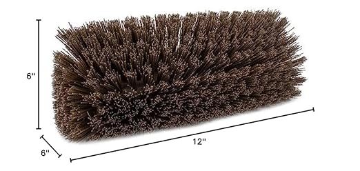 SPARTA Multi-Level Tile Scrub Brush 12" Wide Brush Head, Heavy-Duty Tile Cleaning Brush with End Bristles for Commercial Tiles, Tubs and Floor, Plastic, 12 Inches, Brown, (Pack of 12)