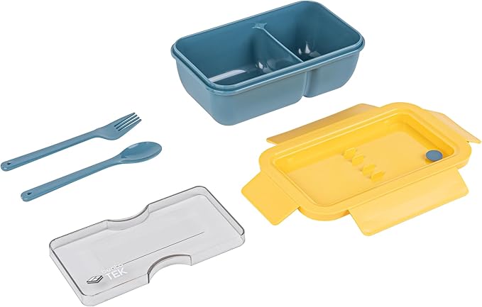Restaurantware-Bento Tek 28.7 Ounce Bento Boxes, 10 Reusable Lunch Containers - With Fork And Spoon, Does Not Contain BPA