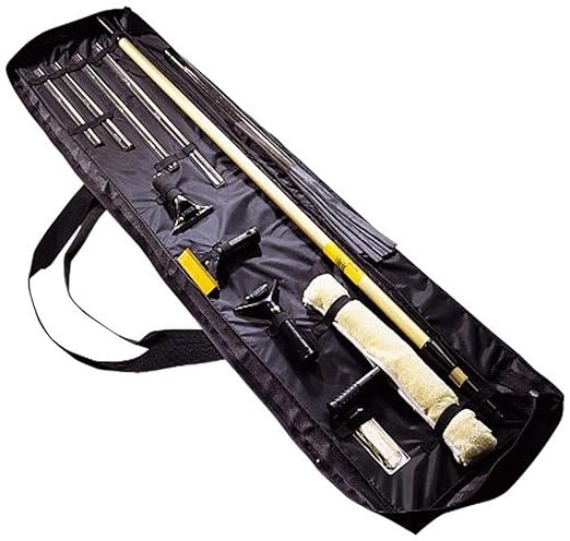Ettore 04910 Professional Window Cleaning Kit Includes Carrying Case, REA-C-H Extension Pole, Scrape master Scraper, Stainless Steel Channels, Quick Release & Super System Handles (1-(Pack))
