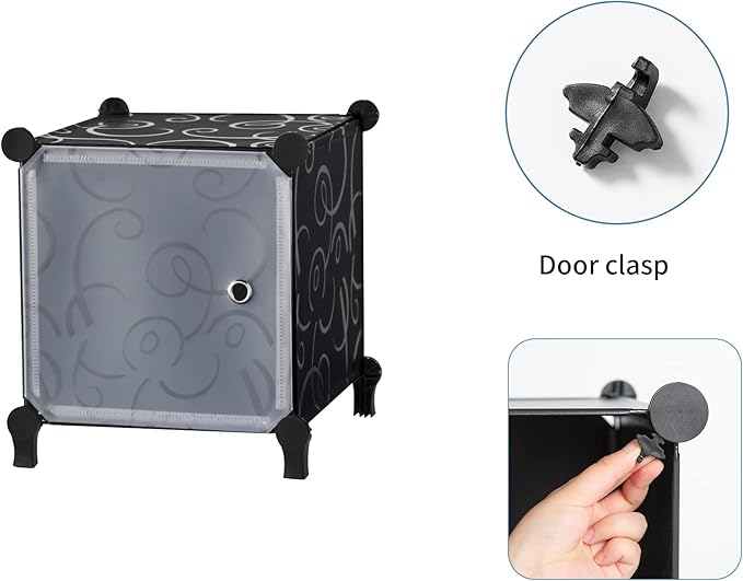 12 Cube Storage Organizer with Doors, DIY Plastic Closet Shelf