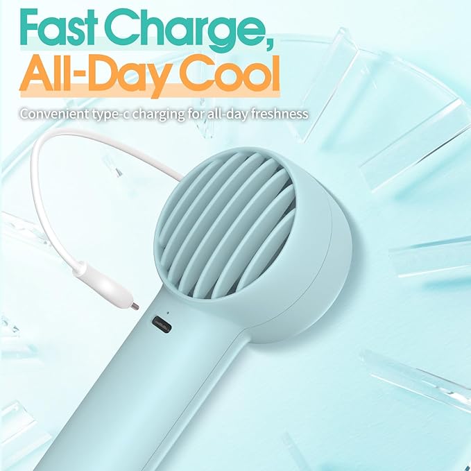 Mini Fan Portable Fan USB Rechargeable Handheld Fan with 3 Speed Wind Pocket Personal Cooling Fan for Desktop Travel Outdoor Vacation Concert Makeup Use