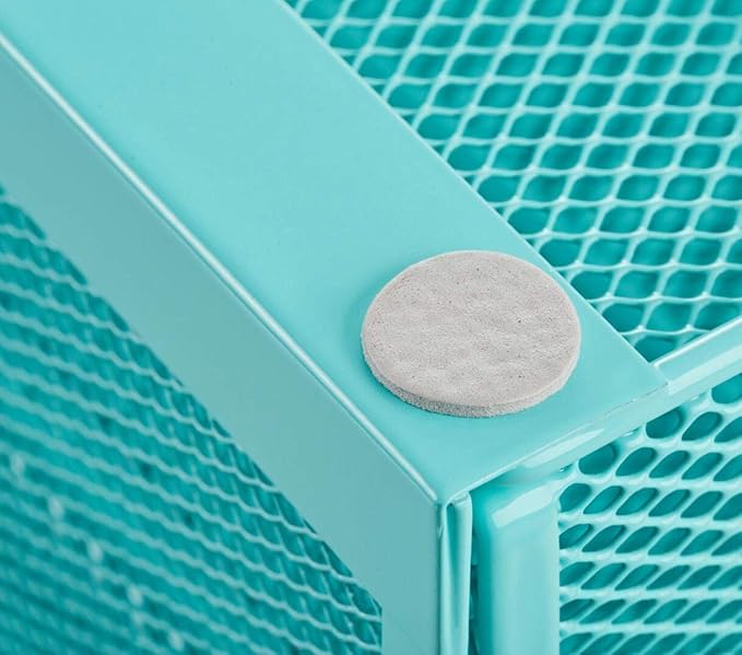 Annova Desk Organizer Wire Mesh 3 Tier Sliding Drawers Paper, Turquoise