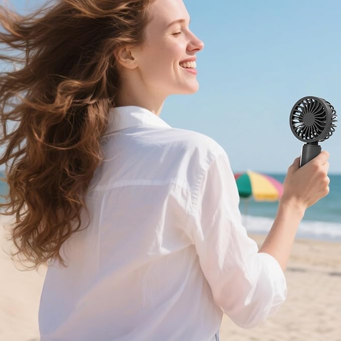JODNO Mini Portable Handheld Fan 4-Pack, USB Rechargeable Battery Powered Small Personal Fan Desk Eyelash Fans with 3 Speeds Summer Gift for Women Men Makeup Office Outdoor Travel Camping