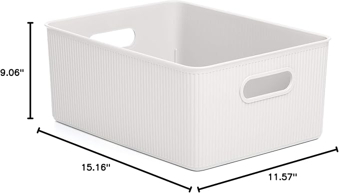 Baobab Large Multi-Purpose Storage Basket with Capacity for 15 Litres, White