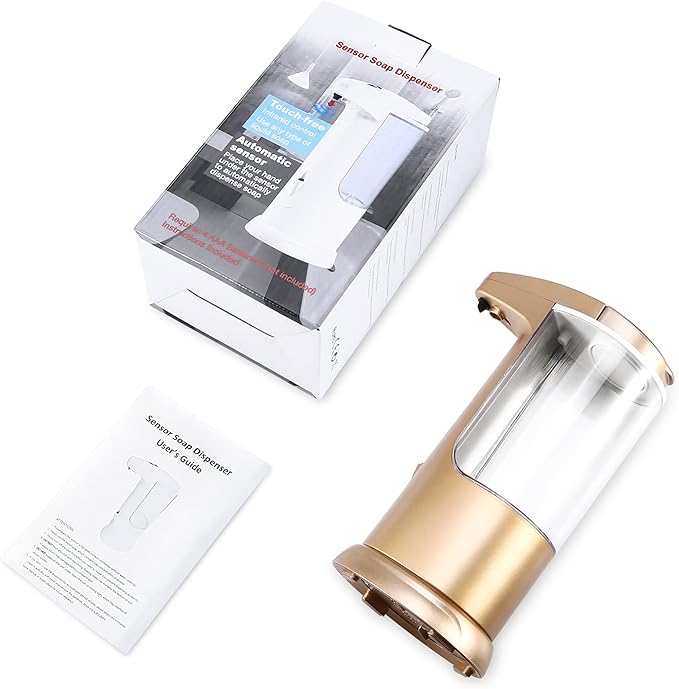 12.5oz Touchless Automatic Soap Dispenser, Automatic Liquid Hand Soap Dispenser, Battery Operated Adjustable Volume Water Resistant for Kitchen and Bathroom