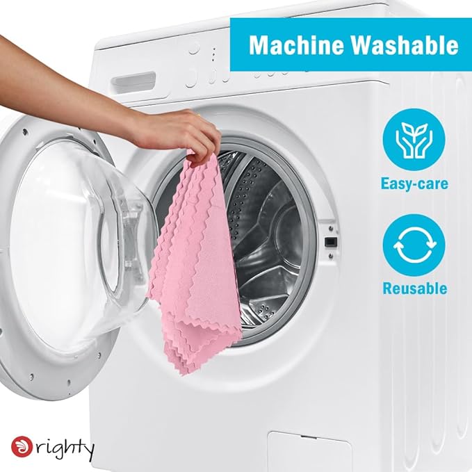Orighty Microfiber Cleaning Cloth, 24 Pack Highly Absorbent Cleaning Supplies, Reusable Clean Rags for House, Microfiber Cloth for Kitchen, Window, Car Care, 11.5x11.5 inch Pink