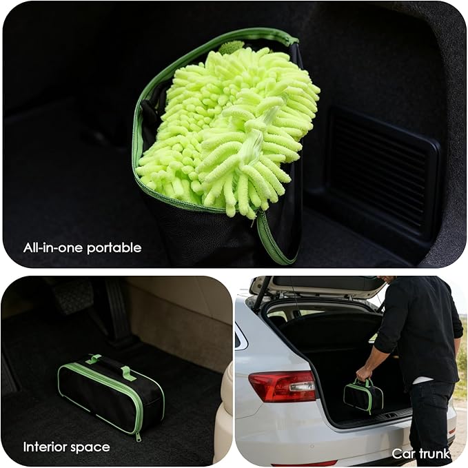 8PCS Windshield Cleaner Tool, Car Windshield Cleaner Tool with Extendable Handle 180° Rotation