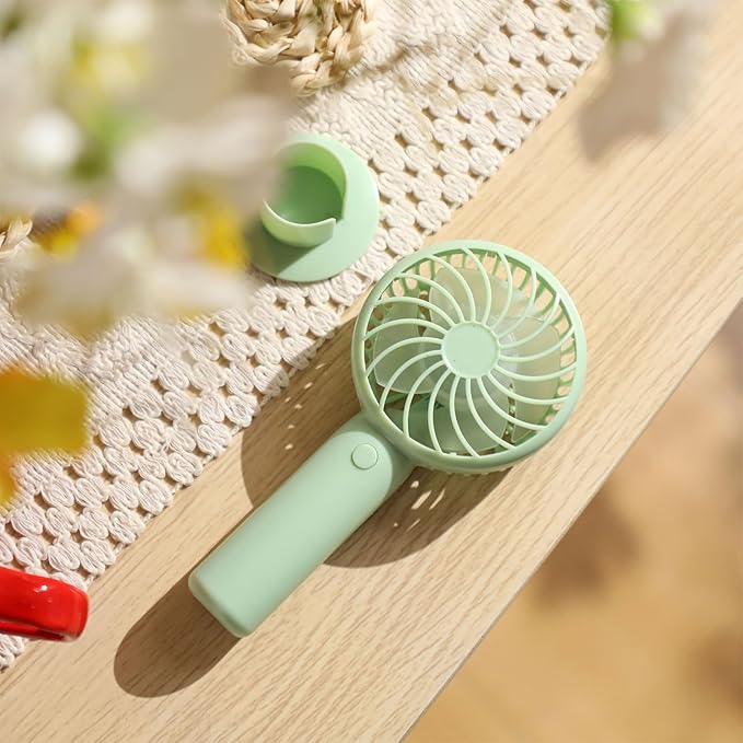 Tujoe 36 Pcs Mini Powerful Handheld Fan 3 Speed Personal Small Portable Rechargeable Fan with Base USB for Women Eyelash Makeup Office Travel Beach Indoor Outdoor (Sage Green)