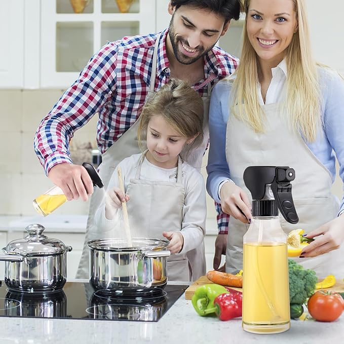 TaiCy Oil Sprayer for Cooking, 200ml Olive Oil Sprayer Bottle with Rotatable Nozzle, Premium Oil Spritzer Oil Mister for Air Fryer, Perfect for BBQ, Baking, Salad, Frying