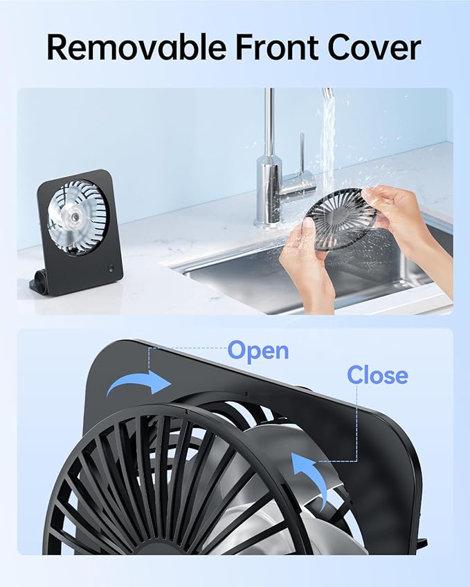 TriPole Desk Fan Small Portable Fan 2000 mAh Rechargeable Battery Ultra Quiet 4.5 Inch Mini Travel Fan with 180° Tilt Folding and 3 Speeds Adjustable for Home Office Desktop Black