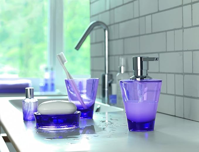 Spirella Max Light Cobalt Soap Dispenser Acrylic Blue Height 14.5 cm x Width 8.5 cm
