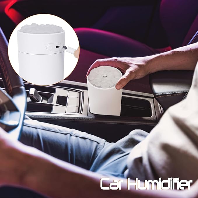Portable Mini Humidifier for Bedroom Office Car with Auto Shut-Off USB Powered 220ml Small Humidifiers Colorful Light 2 Cool Mist Spray