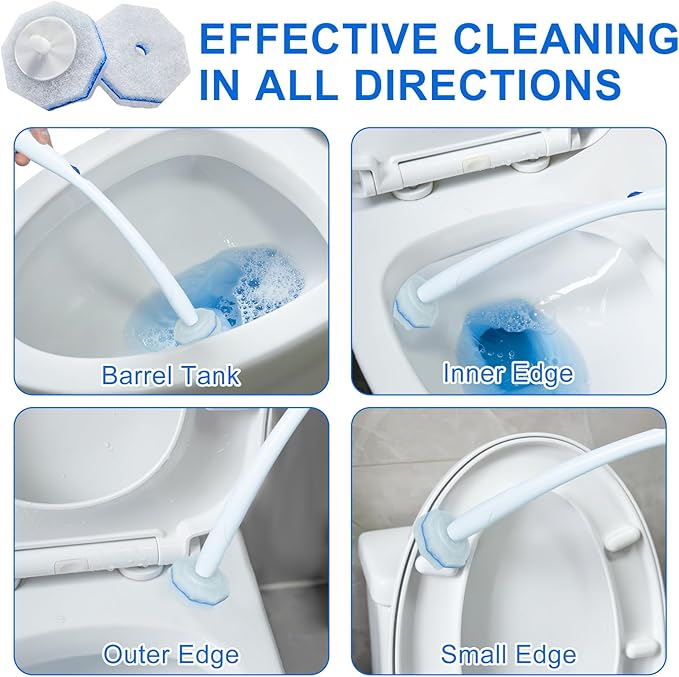 60pcs Disposable Toilet Bowl Wand Refills for Clorox,Replacement Brush Heads Compatible With Most Toilet Bowl Wand Refill System,Upgrade Fiber Cleaner Heads for Closestool Cleaning.