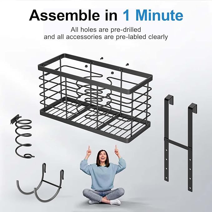 Hair Tool Organizer, 3-in-1 Universal Hair Dryer Holder