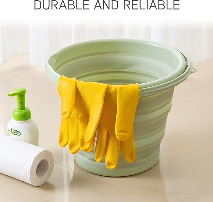 SIMPLEMADE Collapsible Bucket Cleaning Set - Includes 2 Foldable Buckets, Spray Bottle, Rag, Scrubbing Brush and Sponge - Holds Up to 10 liters, Easy Storage, All-Purpose Cleaning Solution