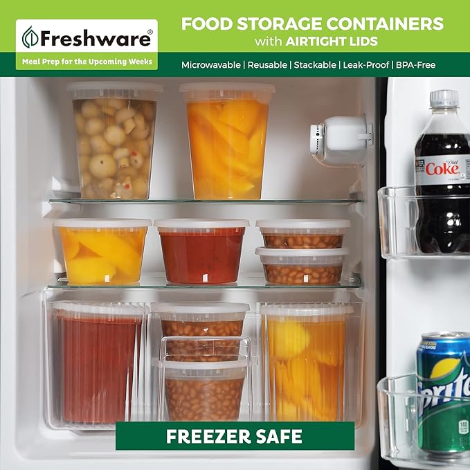 48 Pack of 16 and 32 oz, 24 sets each size Food Storage Containers with Lids