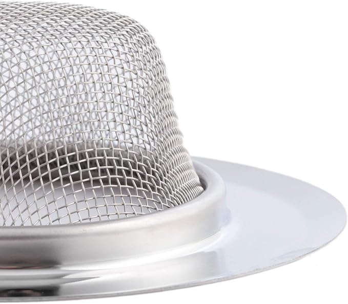 Mtsooning 2PCS Kitchen Sink Strainer, 3.5" Diameter Stainless Steel Drain Cover Stopper, Anti Clogging Garbage Disposal Catcher