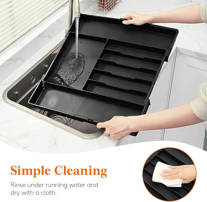 Silverware Drawer Organizer, Expandable BPA Free Utensil Tray for Kitchen