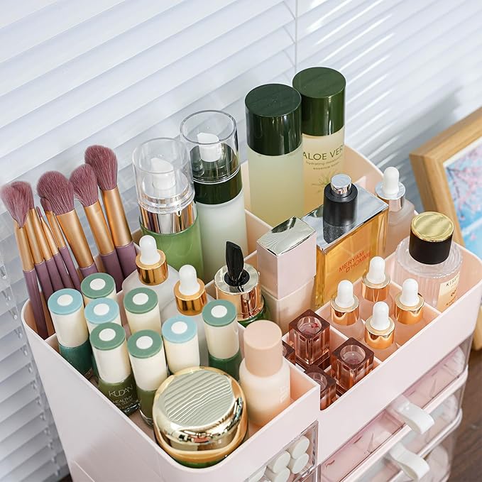 Makeup Organizer for Vanity, Pink