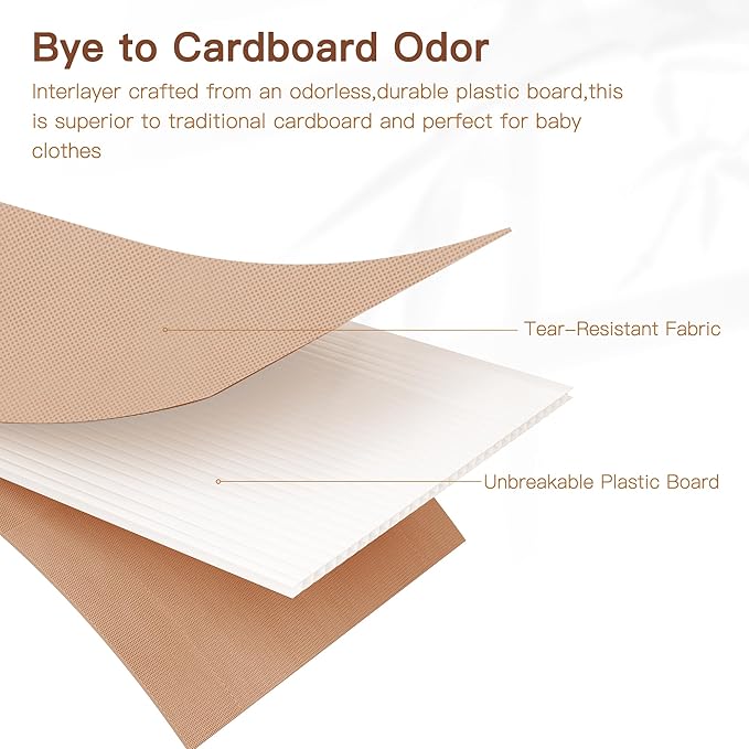 Drawer Organizer Clothes, 10 Pack Dresser Organizer for Baby Clothes, Brown