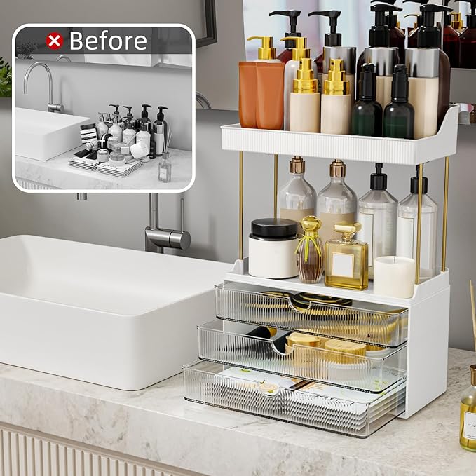 2 Sets Makeup Organizer, 5 Tier Bathroom Organizers and Storage