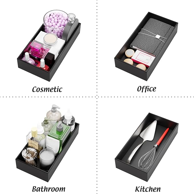 Black Bamboo Drawer Organizer, 12*6*2.5