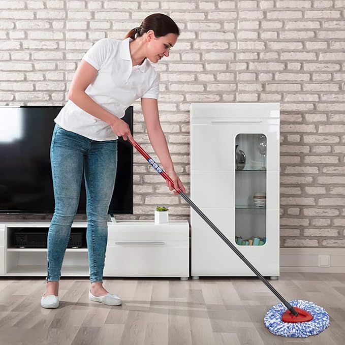 Spin Mop Replacement Head Base Compatible with O-Cedar EasyWring 1-Tank System Mop Rotating Triangle Mop Head Cover Replacement Rotating Mop Base Plastic Base for Spin Mop Accessories, Red