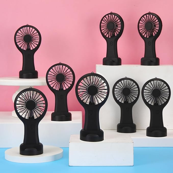Woanger Mini Powerful Handheld Fan Bulk 3 Speed USB Rechargeable Small Desk Fan Summer Gift for Wedding Beach Outdoor Women Eyelash (Black,60 Pack)