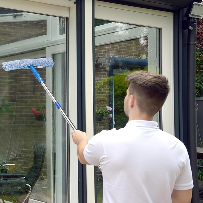 Window Cleaning Kit - 6 Ft Handle, 3 Gallon Bucket, Glasses Cleaner