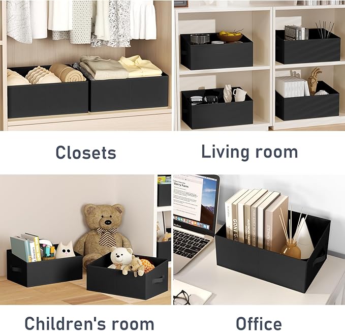 DIMJ Closet Storage Bins 8 Pack - Fabric Storage Baskets for Shelves, Large Clothes Organizers with Handles