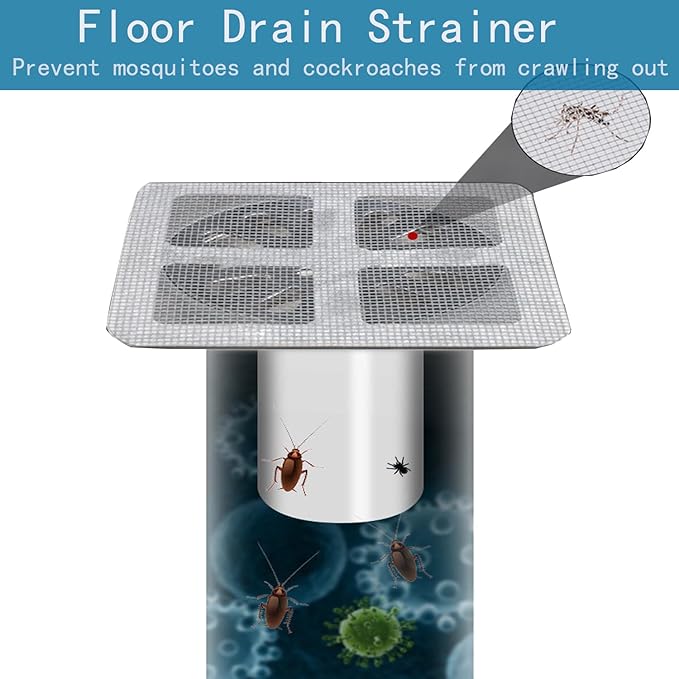 Disposable Hair Catcher Shower Drain Cover Bathroom Strainer Stickers Dog Hair Catcher Cover for Showers bathtubs,mesh Filter Sink Strainer Stickers