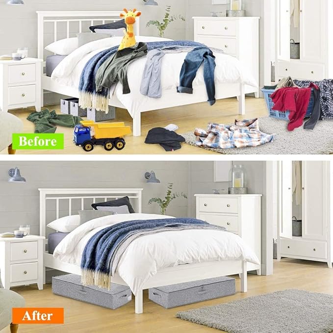 Under Bed Storage, 3 Pack Underbed Storage Container Bags With Lid