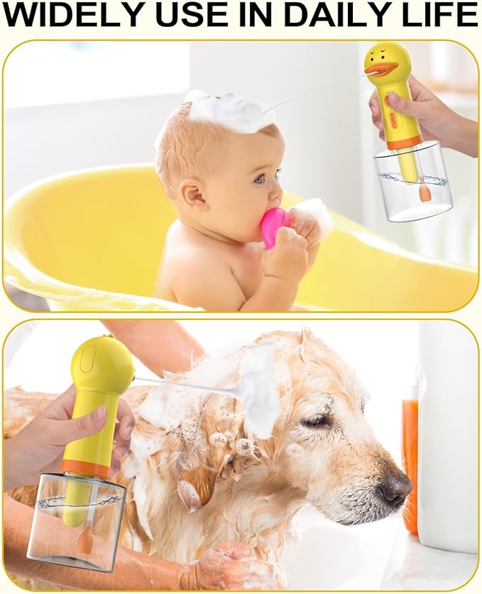 Electric Foaming Shampoo Dispenser, Automatic Rechargeable Soap Dispenser for Dog/Cat Bathing, Bathroom, Kitchen Sink, Toilet Cleaning
