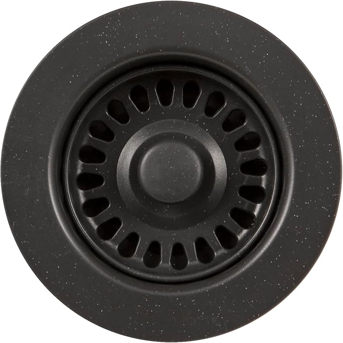 Houzer 190-9265 - 3-1/2 Inch Matte Black Kitchen Sink Basket Strainer, Durable Food Catcher Stopper for Metal Kitchen Sink, Ideal for Filtering Waste and Preventing Clogs