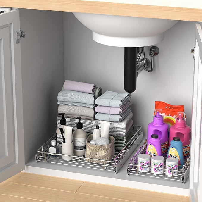 Pull Out Cabinet Organizer, 17.8" W x 21" D